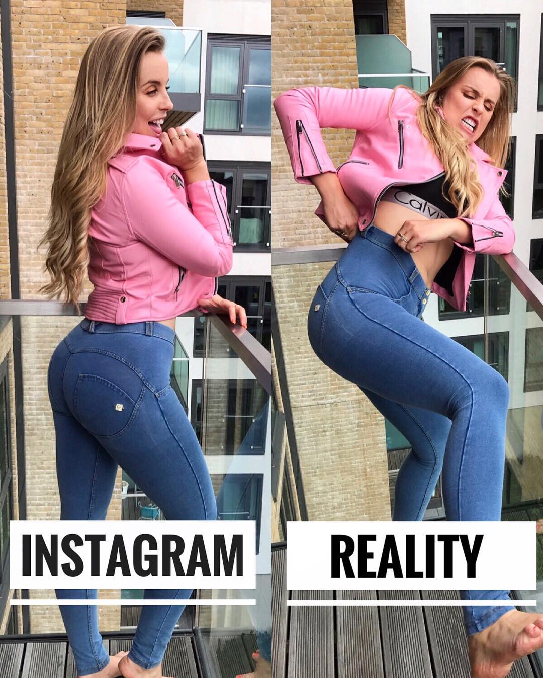 Instagram vs reality Fitness bloger shares side by side photos to show