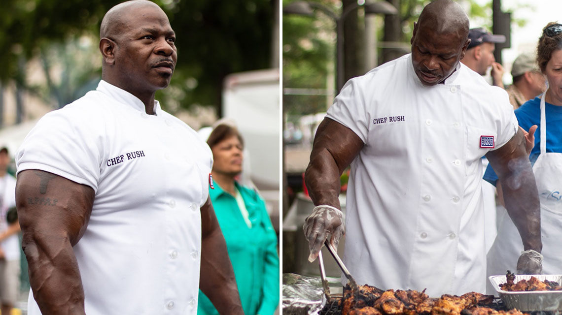 White House chef Andre Rush flexes his viral 24-inch biceps